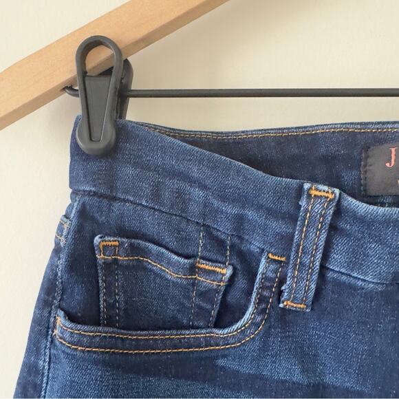 7 For All Mankind Jen7 Ankle Skinny Jeans raw hem dark Wash zip button pockets 4 - Picture 4 of 14